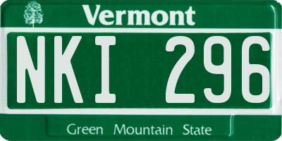VT license plate NKI296