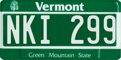 VT license plate NKI299