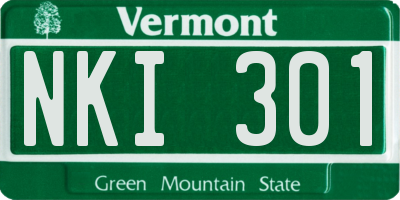 VT license plate NKI301