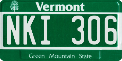 VT license plate NKI306