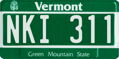 VT license plate NKI311
