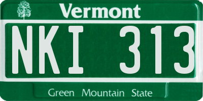 VT license plate NKI313