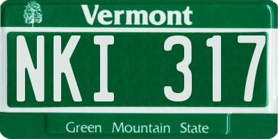 VT license plate NKI317