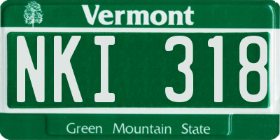 VT license plate NKI318