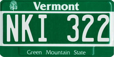 VT license plate NKI322