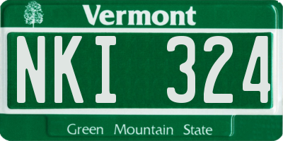 VT license plate NKI324