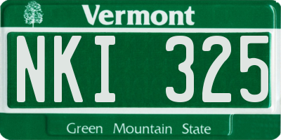 VT license plate NKI325