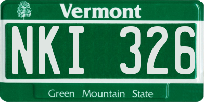 VT license plate NKI326