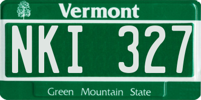 VT license plate NKI327