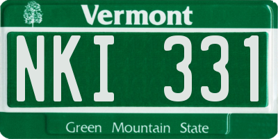 VT license plate NKI331