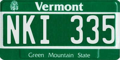 VT license plate NKI335