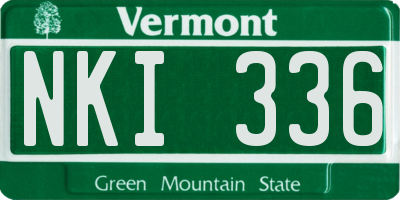 VT license plate NKI336