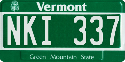 VT license plate NKI337