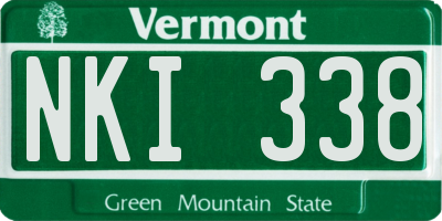 VT license plate NKI338