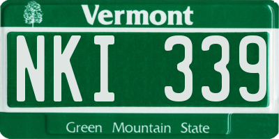 VT license plate NKI339