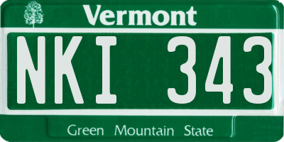 VT license plate NKI343