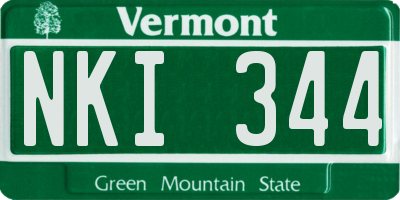 VT license plate NKI344