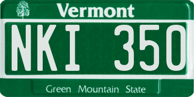 VT license plate NKI350