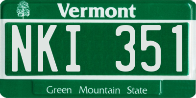 VT license plate NKI351