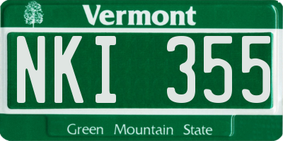 VT license plate NKI355