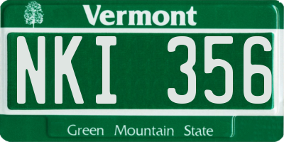 VT license plate NKI356