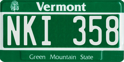 VT license plate NKI358