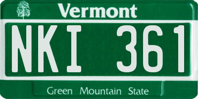 VT license plate NKI361