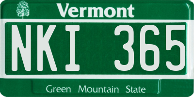 VT license plate NKI365