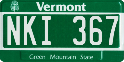 VT license plate NKI367