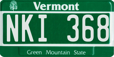 VT license plate NKI368