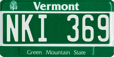 VT license plate NKI369