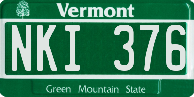 VT license plate NKI376