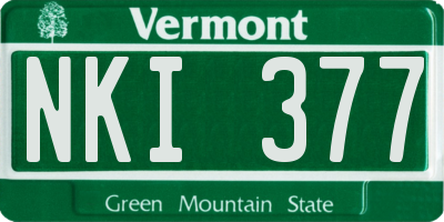 VT license plate NKI377