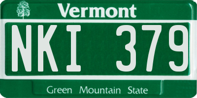 VT license plate NKI379