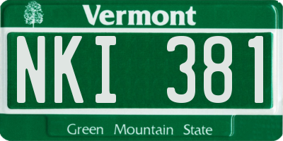 VT license plate NKI381