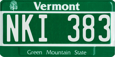 VT license plate NKI383