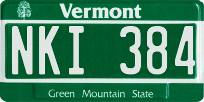 VT license plate NKI384