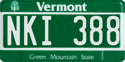 VT license plate NKI388