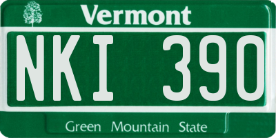 VT license plate NKI390