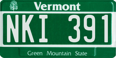 VT license plate NKI391