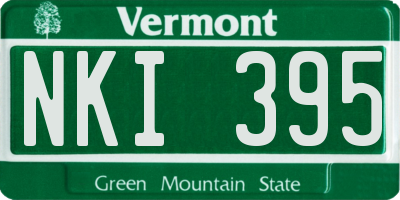 VT license plate NKI395