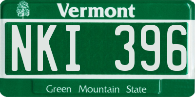 VT license plate NKI396