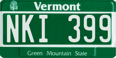 VT license plate NKI399