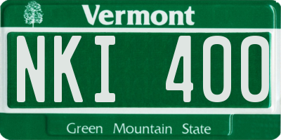 VT license plate NKI400