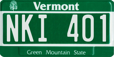 VT license plate NKI401