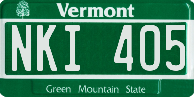VT license plate NKI405