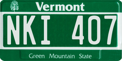VT license plate NKI407