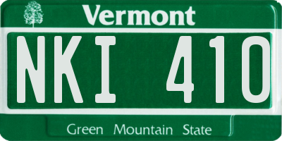 VT license plate NKI410