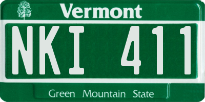 VT license plate NKI411