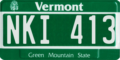 VT license plate NKI413